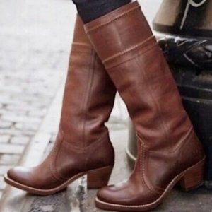 Frye Jane Tall Brown Heeled Boots Size 10